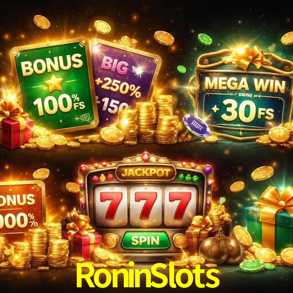Tipos de bonos RoninSlots incluyendo recompensas de bienvenida y promociones continuas