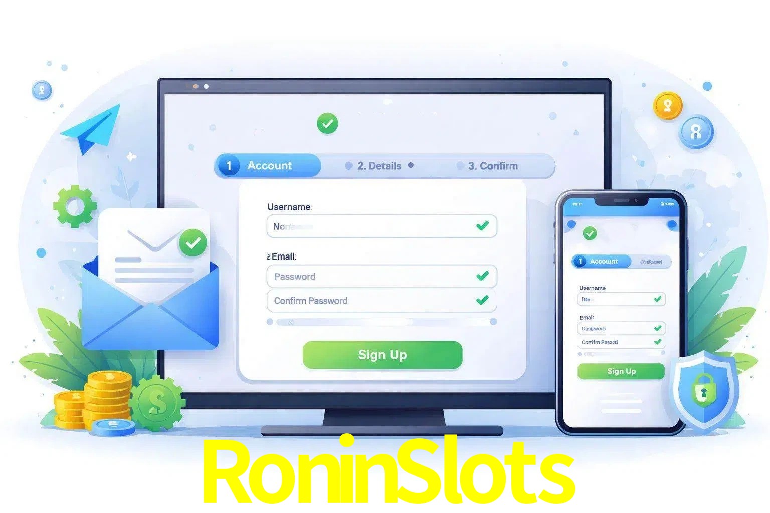 Registro de nuevo usuario y configuración de cuenta RoninSlots